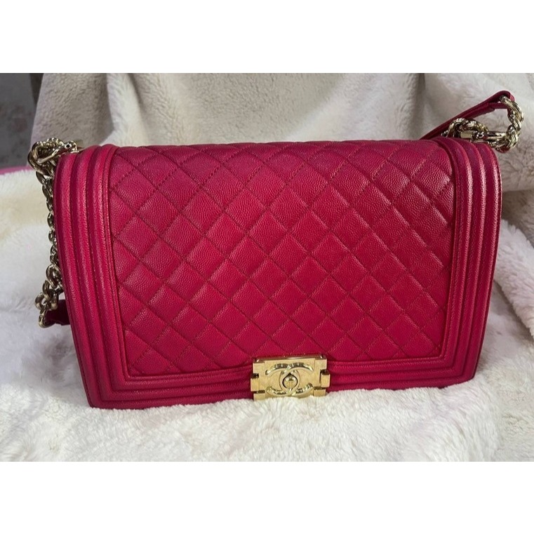 CHANEL boy Rose Fuchia GHW. 2019. Size 26