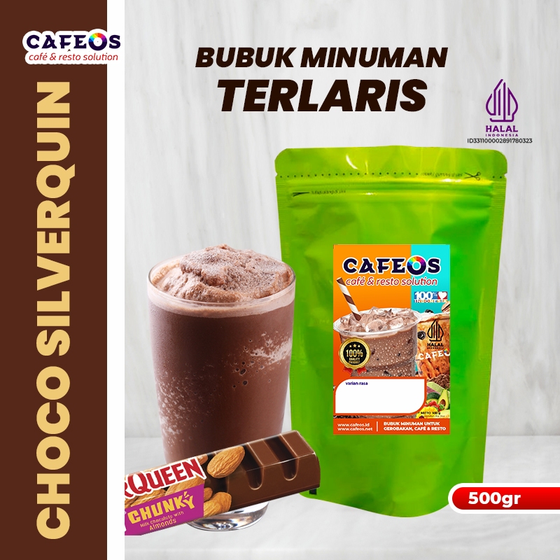 

CAFEOS Bubuk Minuman Viral Rasa Coklat Choco Silverqueen Kemasan 500 gram