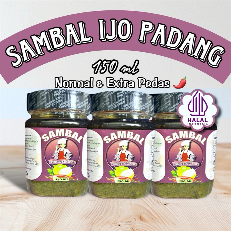 

Sambal Ijo Padang Ala Mami’s Kitchen 150ml siap di santap.