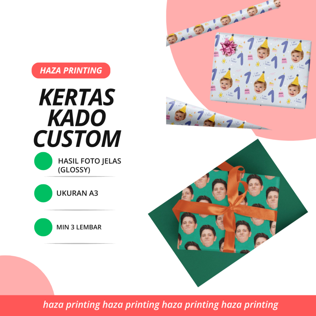 

(Haza printing) Kertas Kado Custom Wajah / Gambar lain
