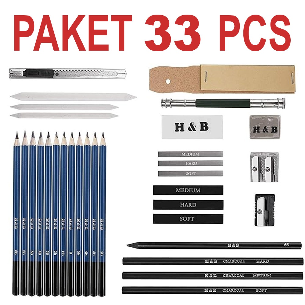 

RB 33PCS 41PCS Set Sketch Pensil Pisau Penghapus Dan Pensil Gambar Untuk Keperluan Sekolah Pencil