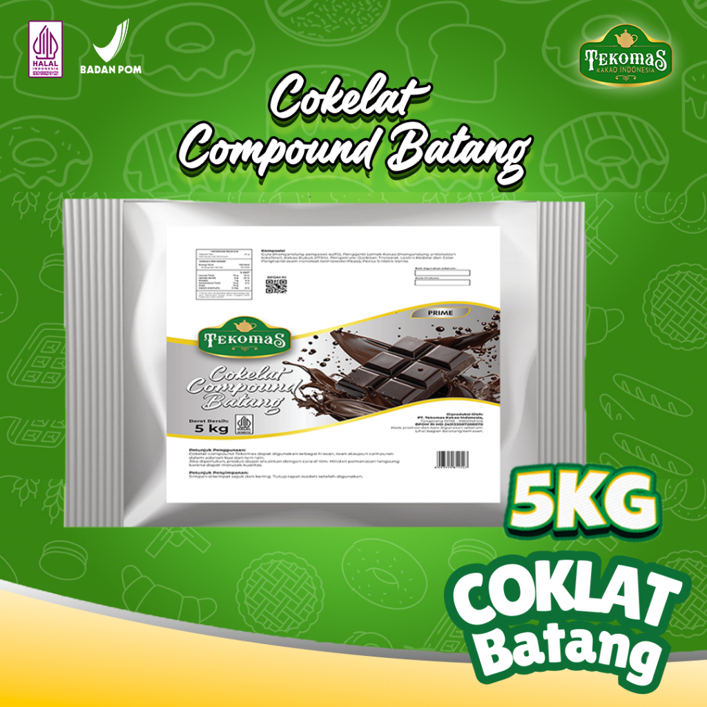 

TEKOMAS - Cokelat Compound Coklat Batang Blok 5Kg Prime Premium Bahan Topping Kue Siap Pakai