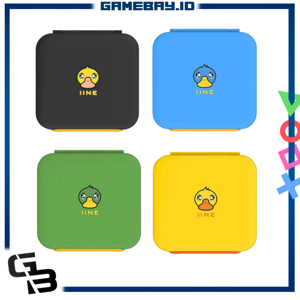 Nintendo Switch IINE Duck Magnetic Card Case / Cartridge Case / Tempat kaset ( Black / Hitam - Blue 