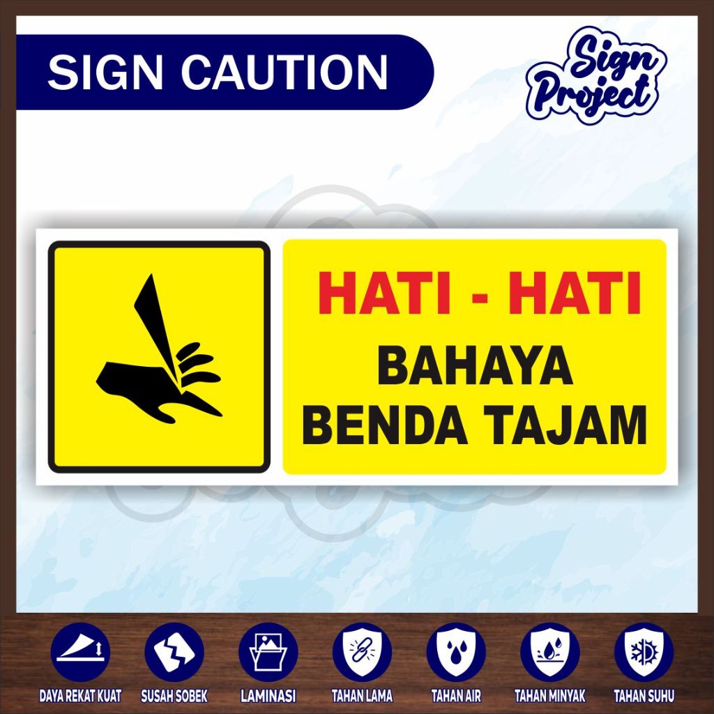

Stiker Hati Hati Bahaya Benda Tajam/STIKER KESELAMATAN/K3/AWAS BENDA TAJAM/HATI HATI BENDA TAJAM
