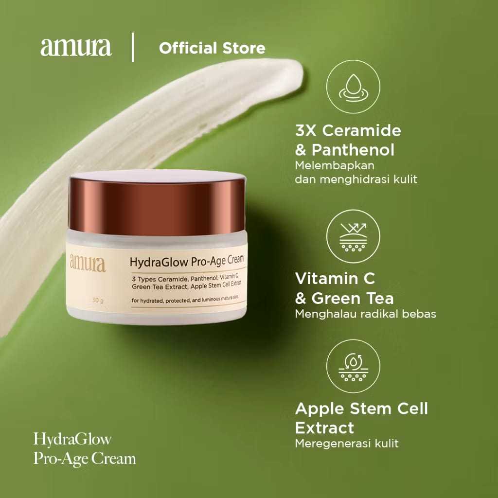 bisa cod amura HydraGlow Pro-Age Day Cream 30g | 3X Ceramide Melindungi Skin Barrier Melembabkan Waj