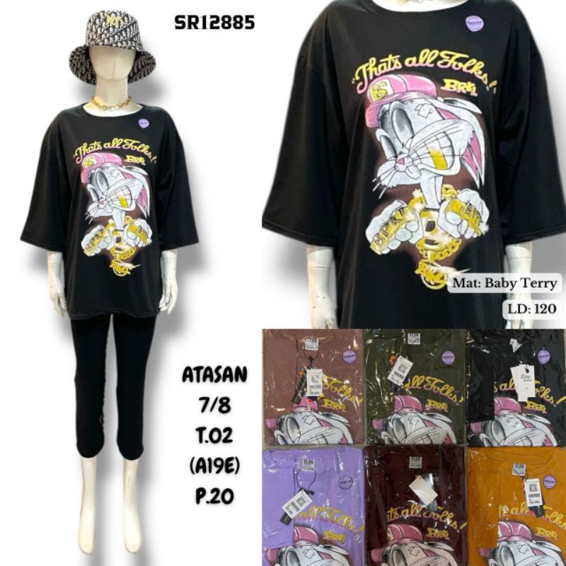 ATASAN KAOS LENGAN 7/8 WANITA BAJU