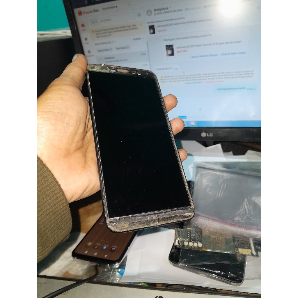 lcd evercoss m60 ori cabutan normal