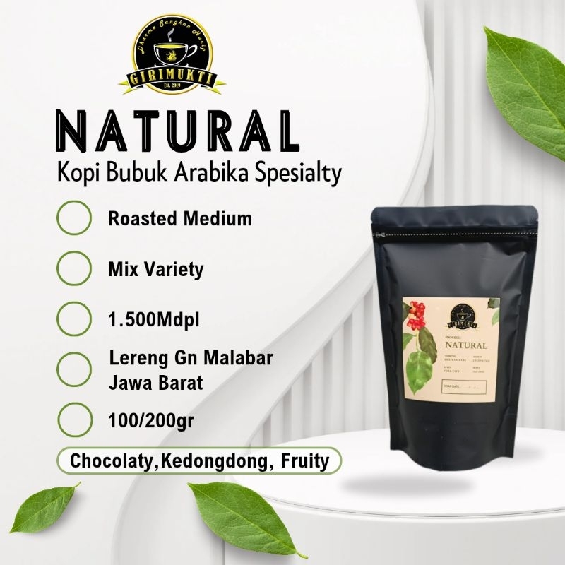

Kopi Bubuk Siap Seduh Arabika Spesialty Proses NATURAL