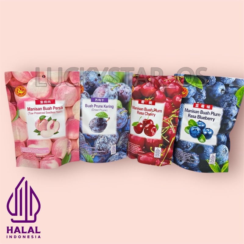 

CHEN LIANG JI MANISAN BUAH PLUM RASA BLUEBERRY / PERSIK / CHERRY / PRUNE KERING