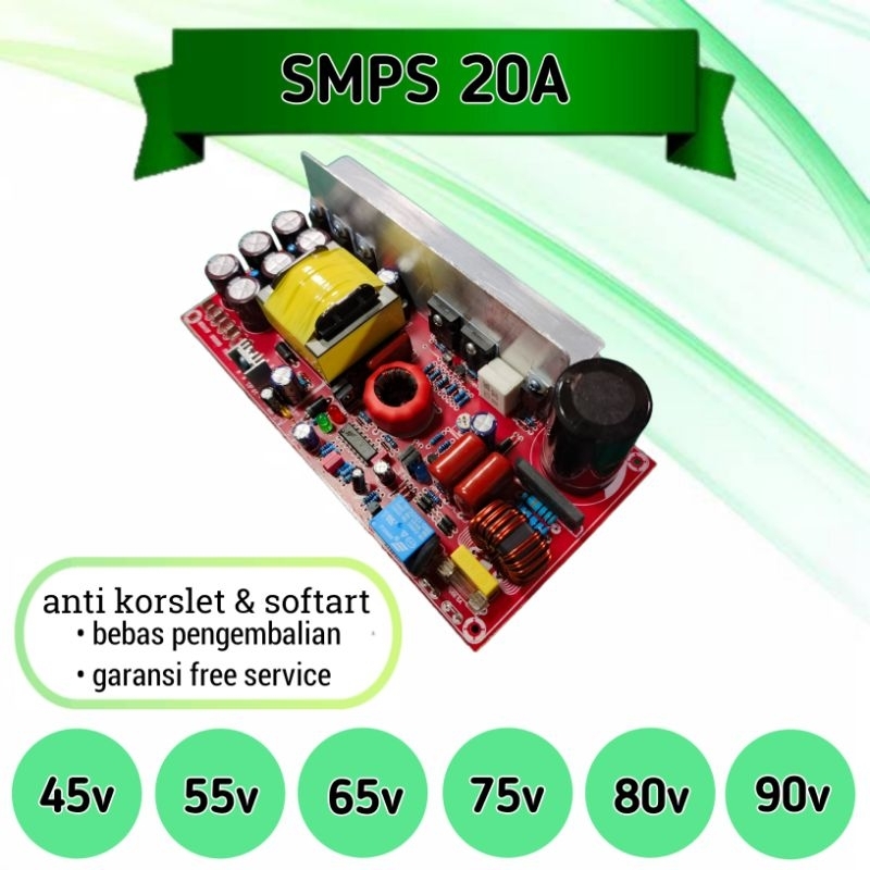 Trafo smps 20a daya 2500w Anti korslet CT 45v 55v 65v 75v 80v 90v power supply switching unit for au