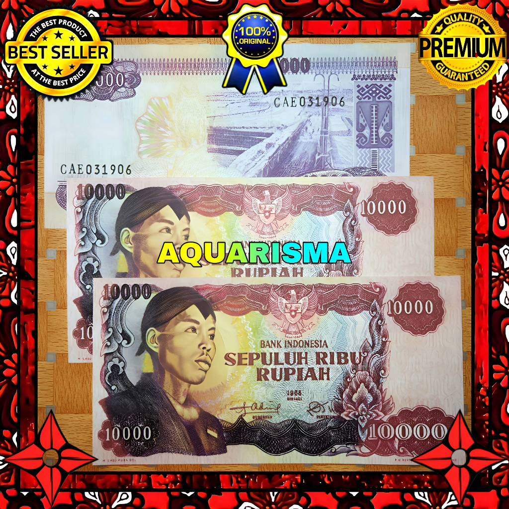 KOLEKSI NUMISMATIK - SOUVENIR REPRO UANG KUNO 10000 RUPIAH INDONESIA SOEDIRMAN 1968