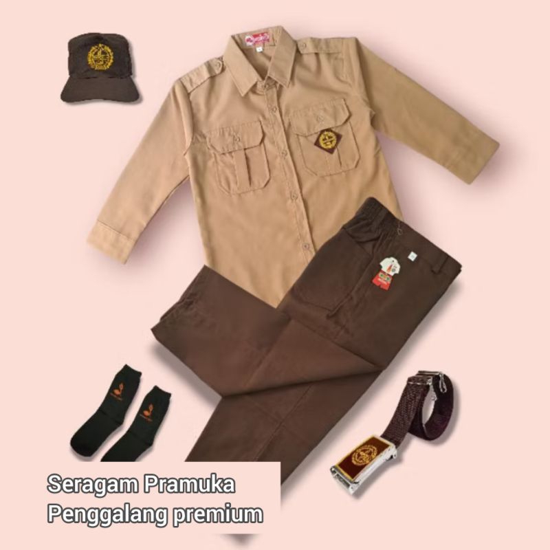 setelan seragam pramuka penggalang baju panjang dan celana panjang SMP SMA terbaru baju Pramuka SMP 