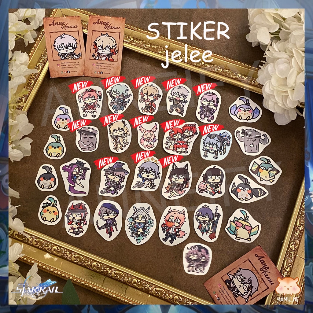 HSR Honkai Star Rail Stiker Jelek Cipher Feixiao Moze Jiaoqiu Jade Mydei Phainon Anaxa Tribbie Casto