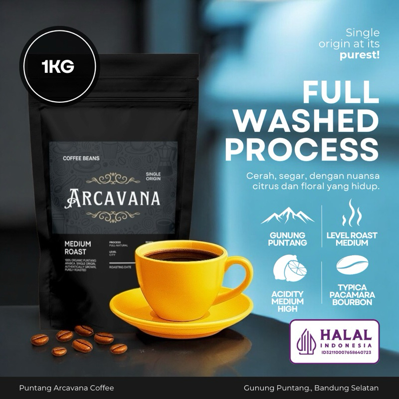 

Kopi Arabika Gunung Puntang Washed - Biji / Bubuk - 1kg