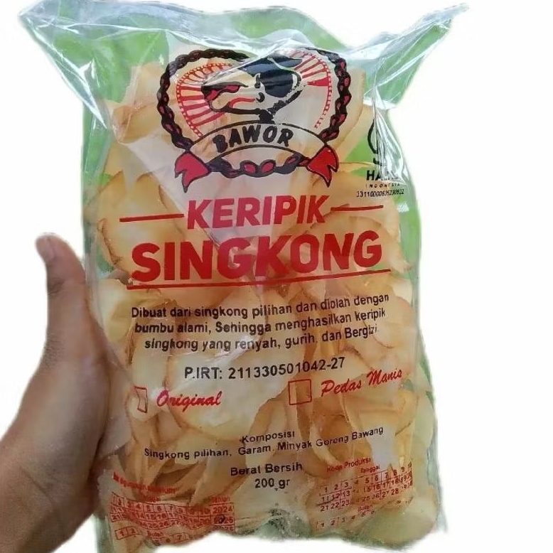

KERIPIK SINGKONG BAWOR MURAH MERIAH NETTO 200 GR