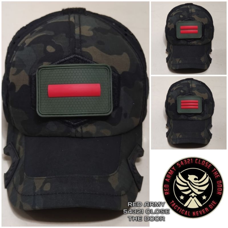 Topi Multicam Black Lasercut Coak New Arrival Pangkat PRADA PRATU PRAKA TNI AD Baseball Caps Tactica