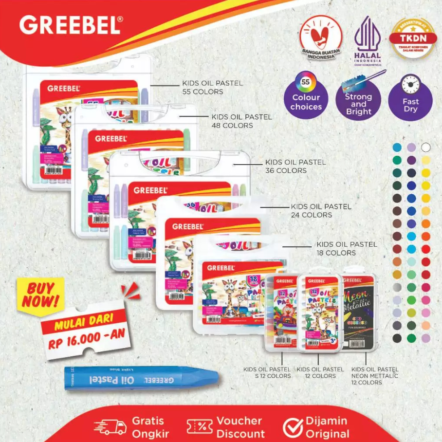 

GREEBEL - Oil Pastel Crayon Krayon Kids - Non Toxic