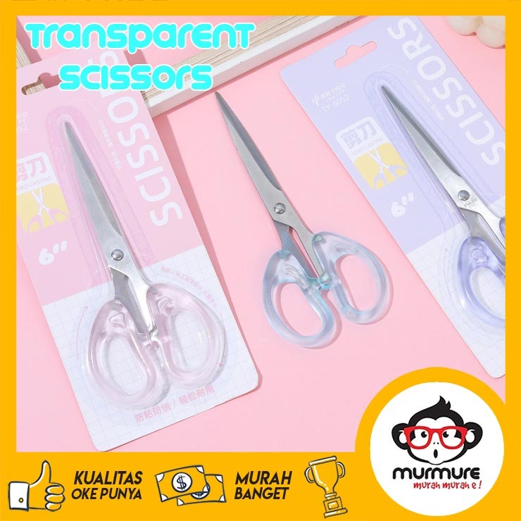 

MURMURE I GUNTING KERTAS CLEAR TRANSPARAN / GUNTING KERTAS AESTHETIC TRANSPARAN SCISSORS