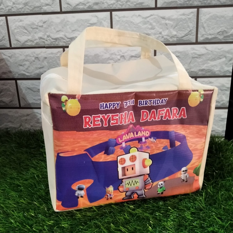 

[ 25x20x20 ]......tas ultah resleting/tas souvenir/tas ultah/tas resleting/goodiebag//muat box bento