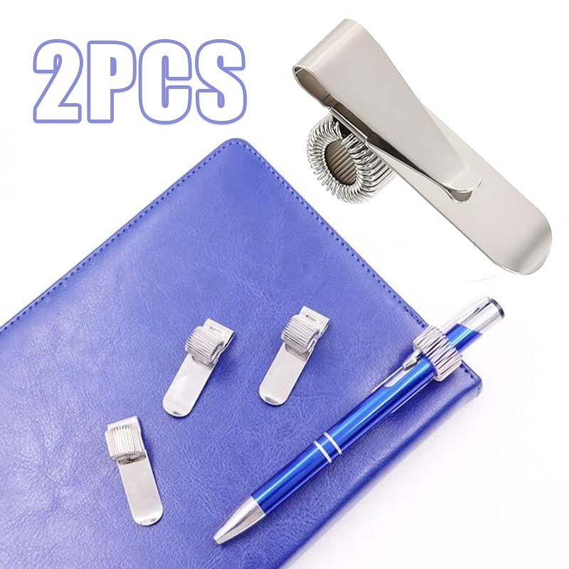 

2pcs Klip Pulpen Klip Pena Canggih Dan Ringkas Metal Clip Klip Pena Pegas Spring Clip Mudah Dibawa Clip Pen Holder
