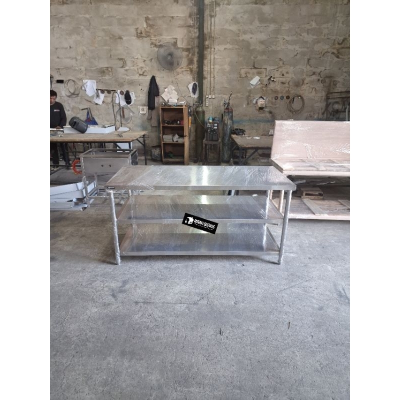 Meja stainless meja bakery meja resto ukuran 160x70x80cm