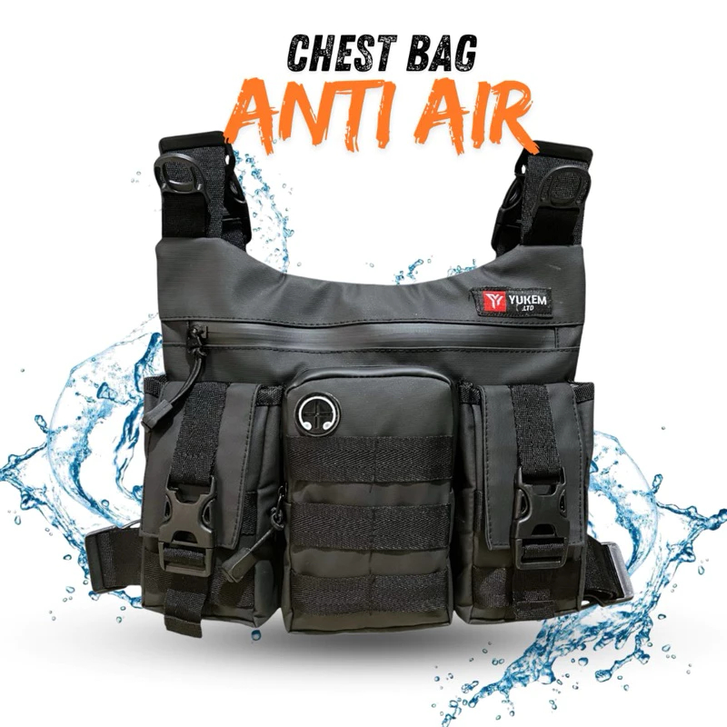 Chest Bag Tas Dada Rompi Asli Anti Air Original Baepack Tas Pelindung dada Grab Tas Rompi Selempang 