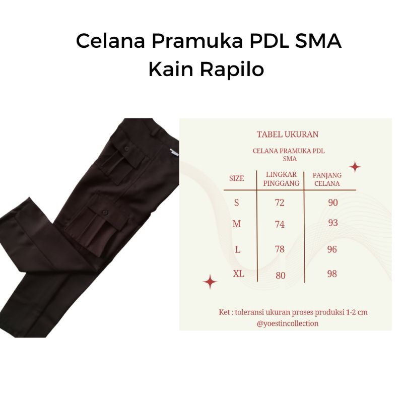 Celana Pramuka PDL SMA rapilo