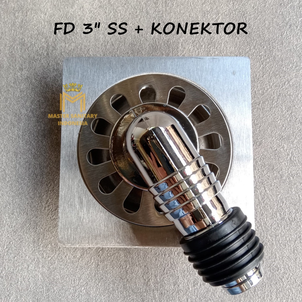 Saringan Got - Floor Drain 3Inch STAINLESS + Konektor Pembuangan Mesin Cuci