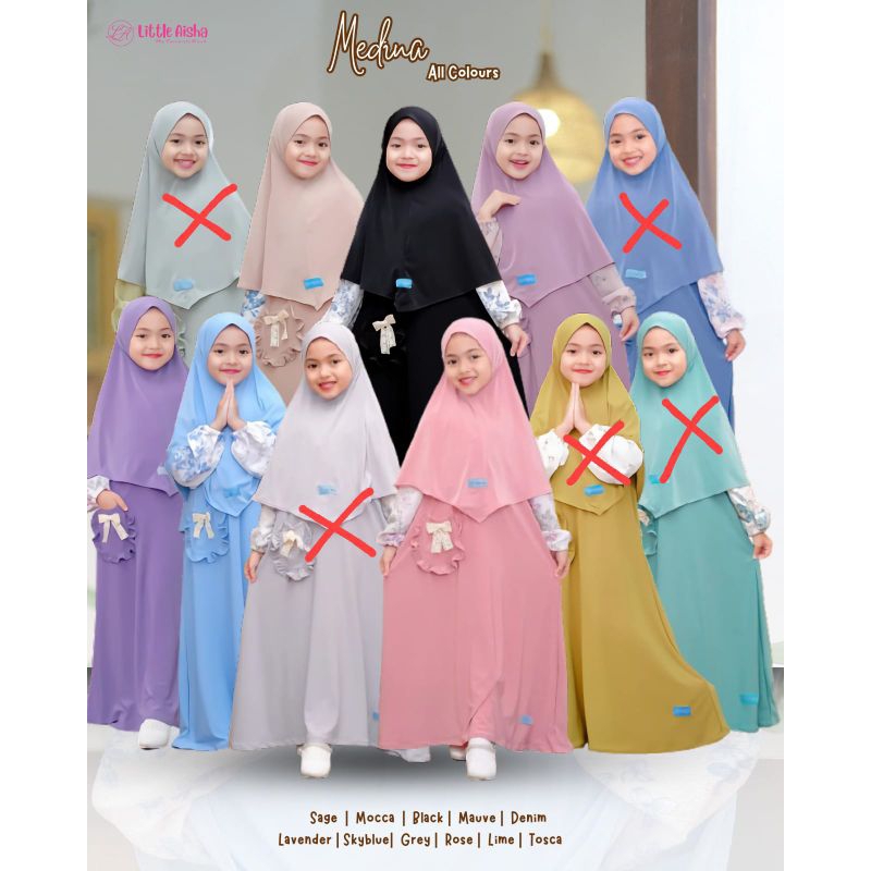 gamis medina | gamis set hijab anak | gamis hijab anak jersey premium
