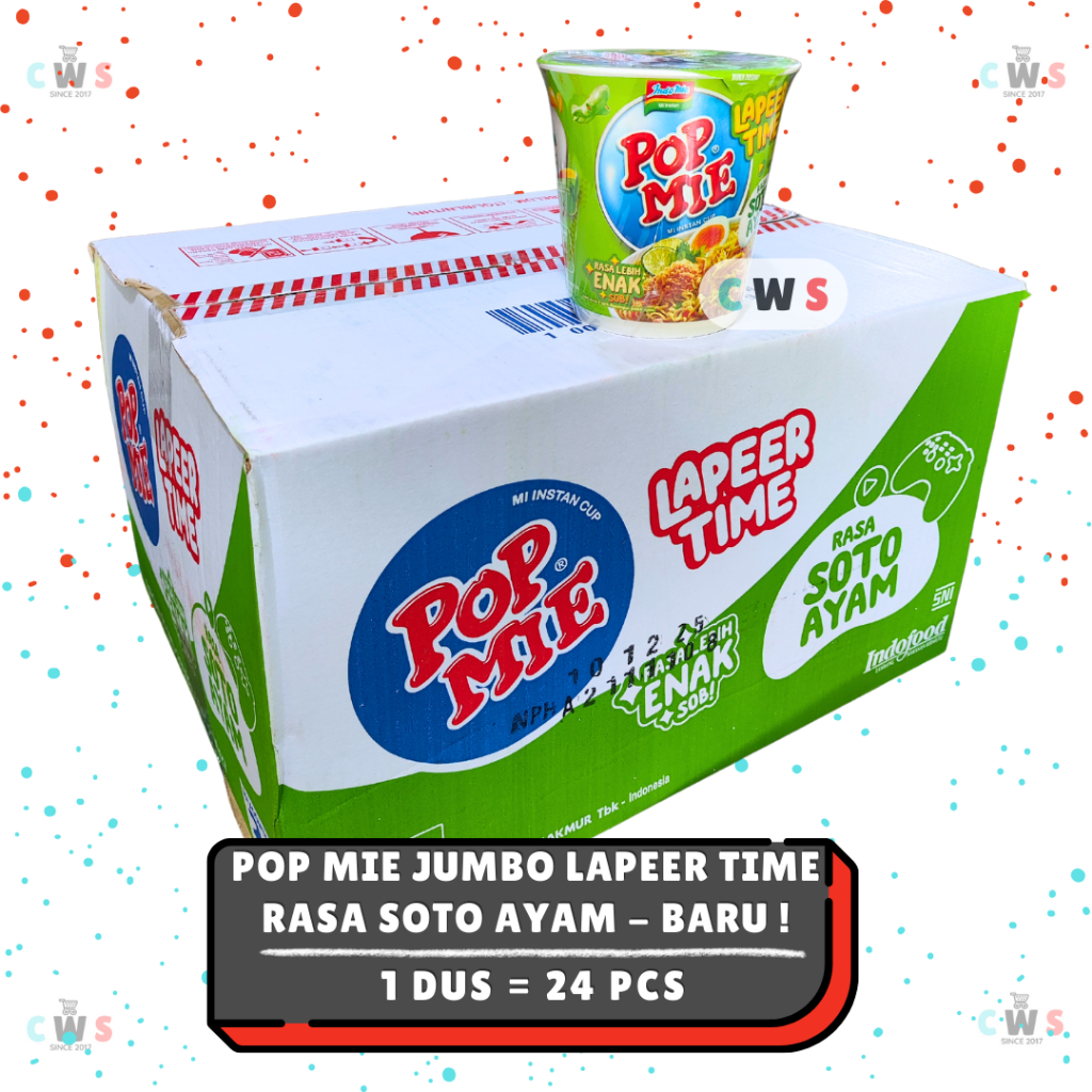 

POP MIE LAPEER TIME Kuah Rasa Soto Ayam Instan Cup Jumbo - 1 Dus / 24 Pcs