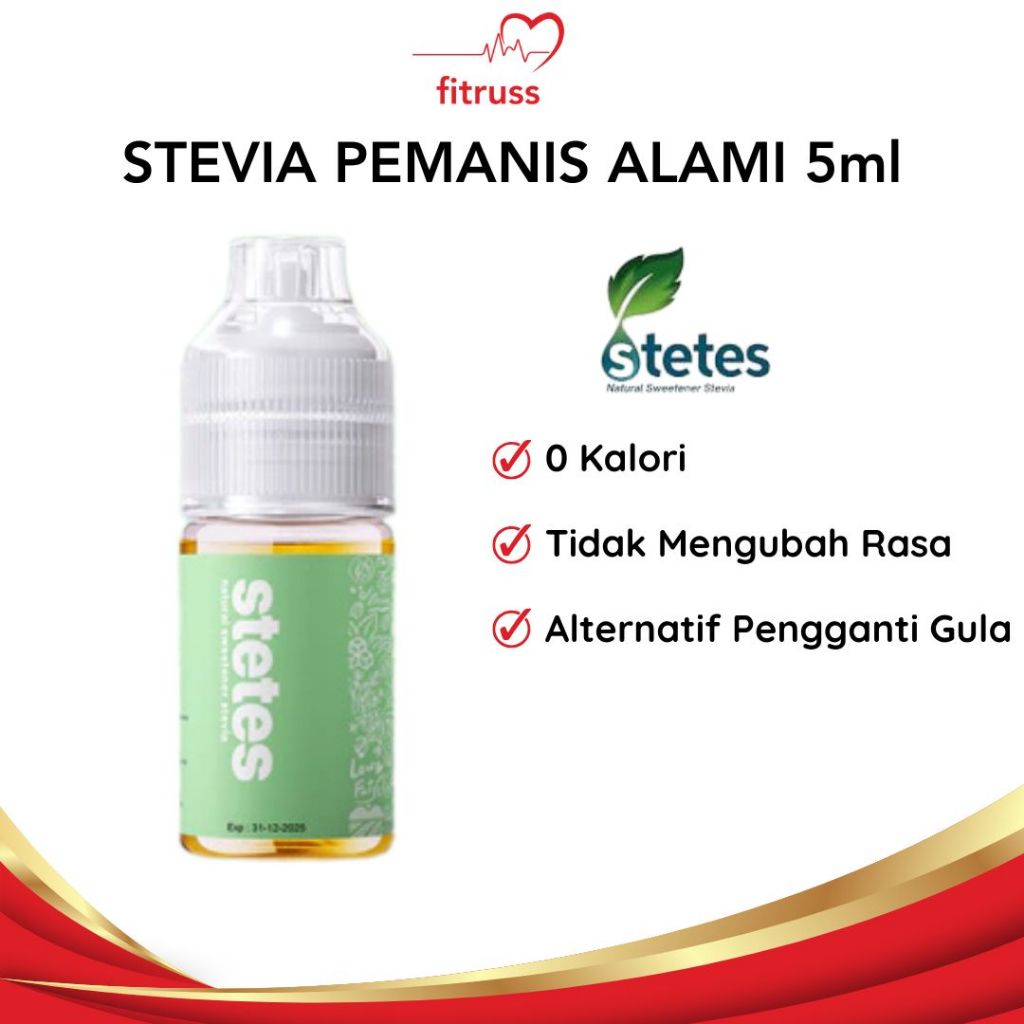 

STETES Stevia Cair Pemanis Alami Tetes Natural Sweetener 5ml
