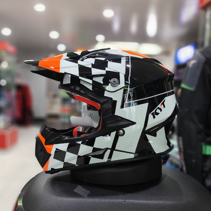 Helm Motocross Kyt Jumpshot Seri 4 Race Flag