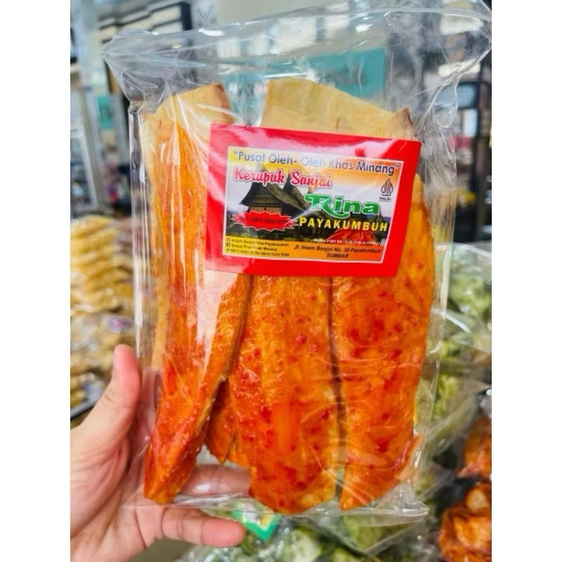 

Keripik balado panjang pedas manis