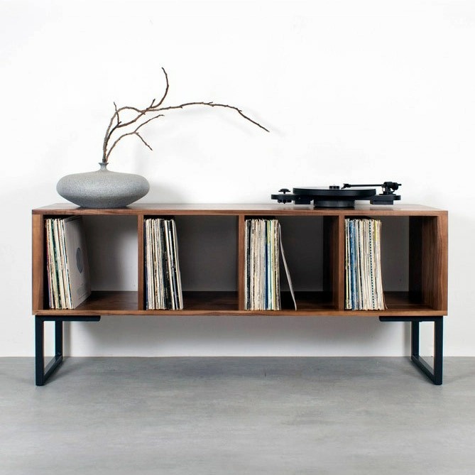 Rak Vinyl / Kabinet Piringan Hitam Kayu jati / Record Box Stand -05