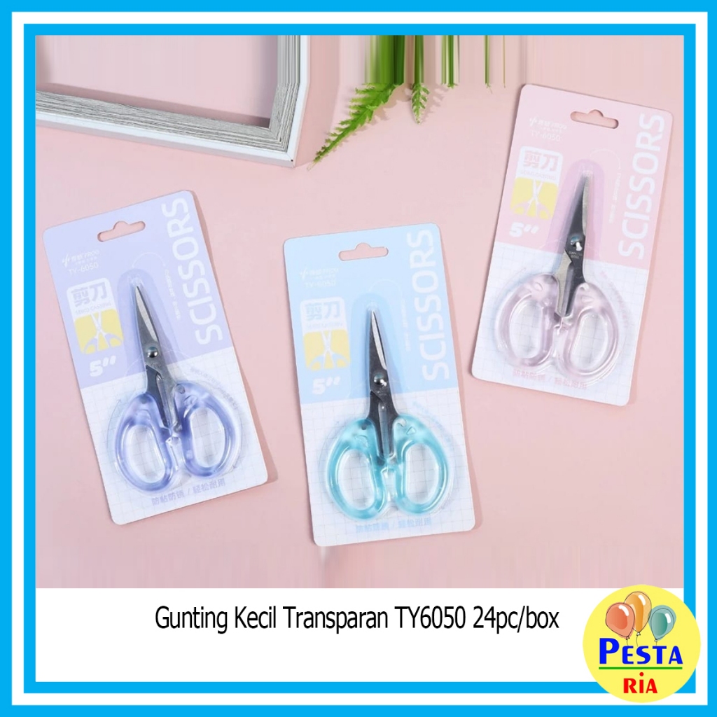 

Murah!! (1Pcs) Gunting Kecil Transparan, gunting kertas transparan, gunting pemotong kertas, gunting aesthetic