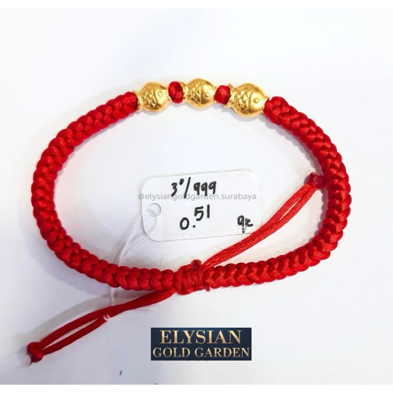 Gelang Tali Emas Charm Ikan