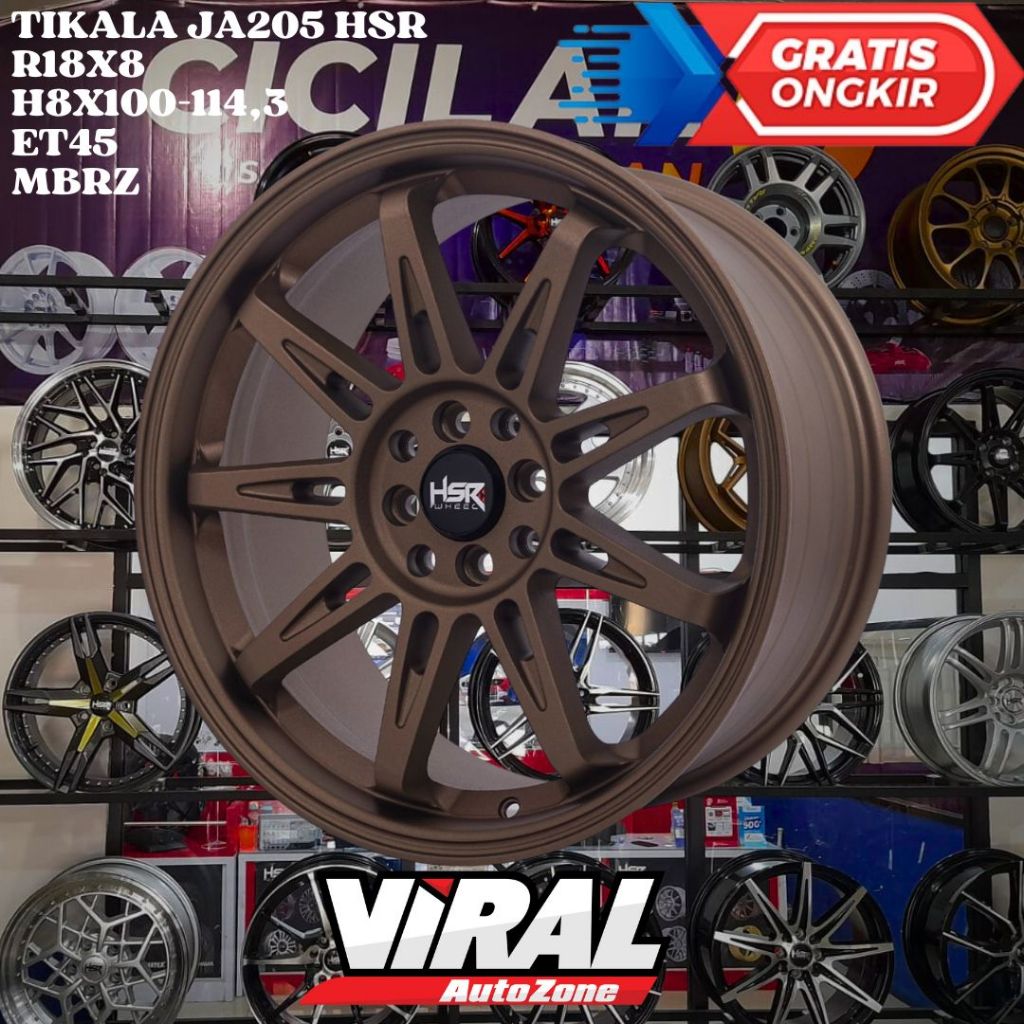 Velg Mobil Ring 18 HSR TIKALA R18 LEBAR 8 LOBANG BAUT 4 ET45 BRONZE