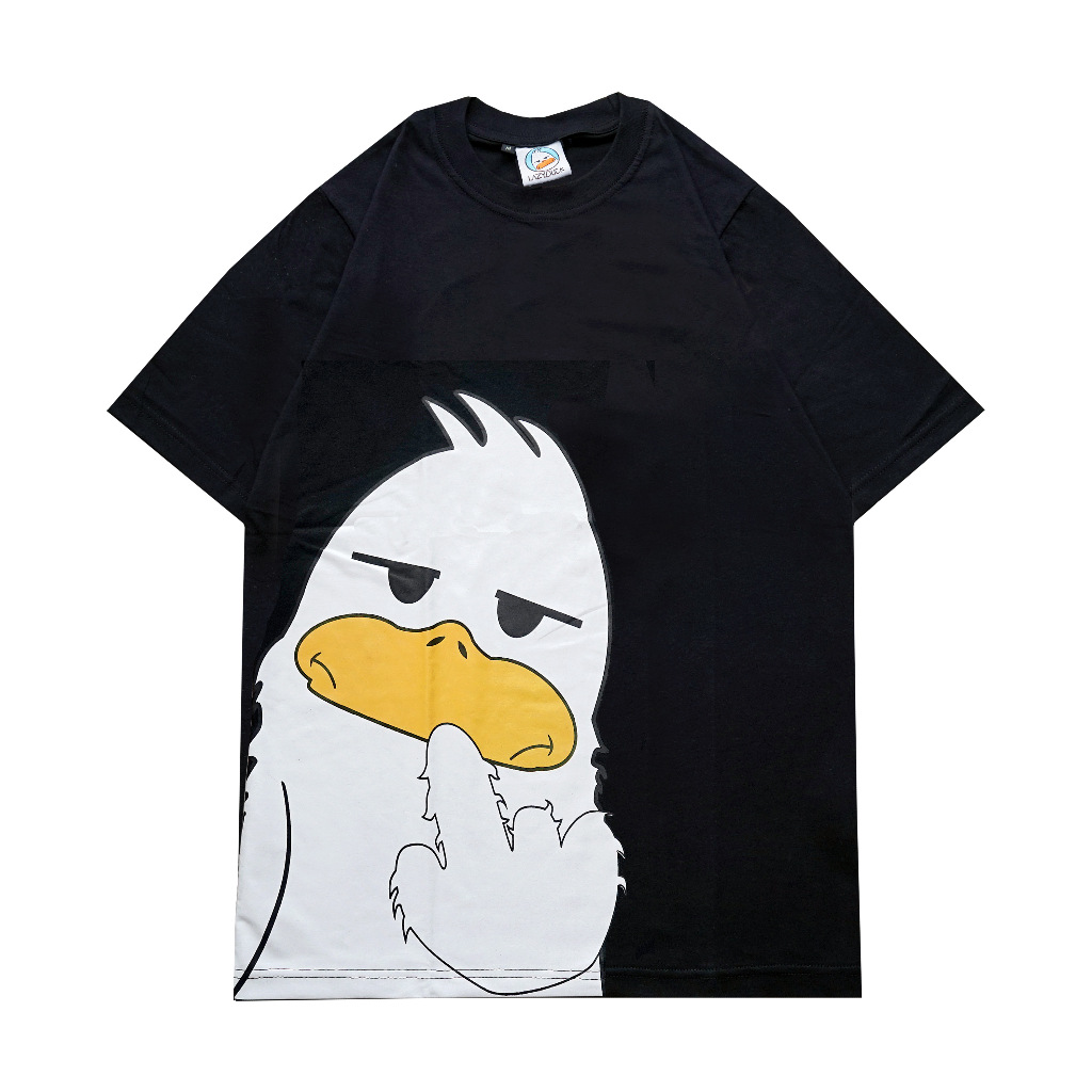 LAZYDUCK TSHIRT BLACK BIG LOGO FVCK