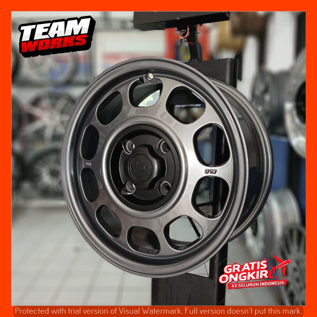 VELG MOBIL MODEL KALENG RING15 GRAND LIVINA XENIA AVANZA TYPE HSR KLG R15 LEBAR 6.5 ET42 GREY