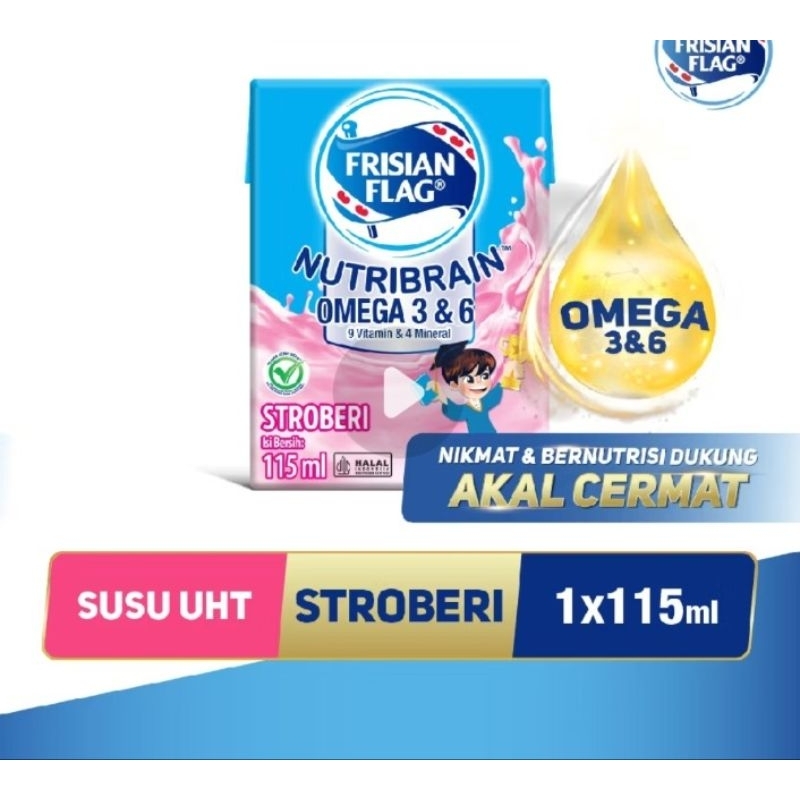

FRISIAN FLAG Nutribrain Omega Susu UHT Strawberrry & Coklat 115x36Pcs