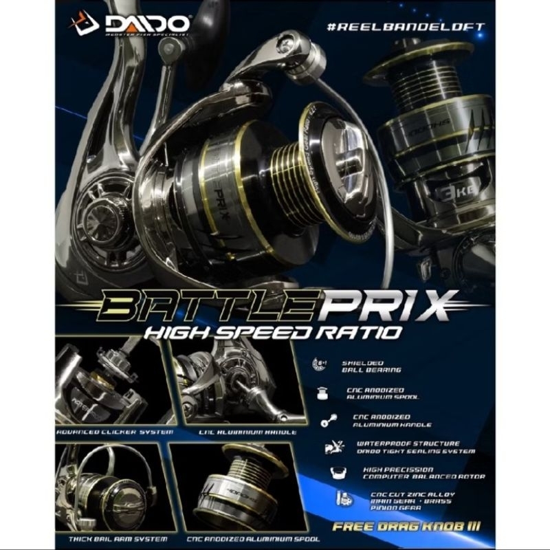 Reel Daido Battle Prix Waterproof 7.0 power handle