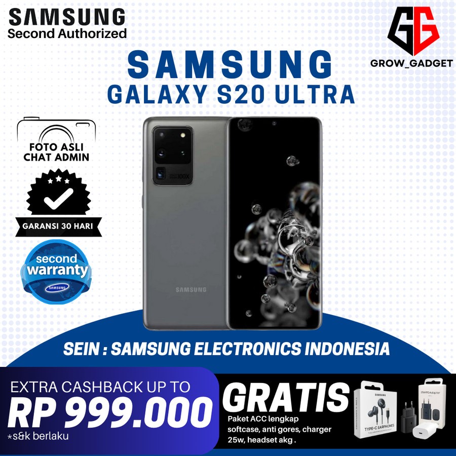 SEIN Samsung Galaxy S20 Ultra | S20 PLUS 8/128GB 12/128GB Second Resmi Indonesia