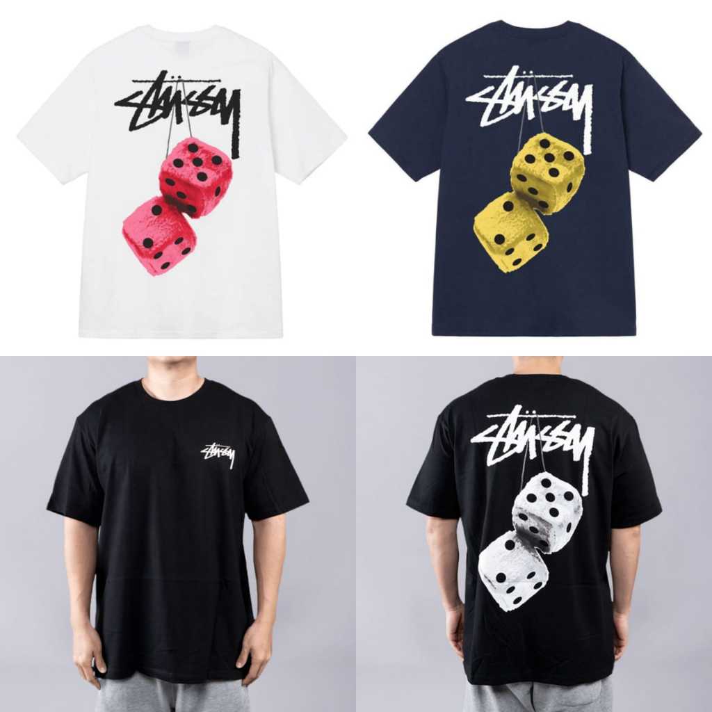 T-shirt oversize stussy Kaos oversize stussy Atasan Pria stussy Kaos Pria stussy