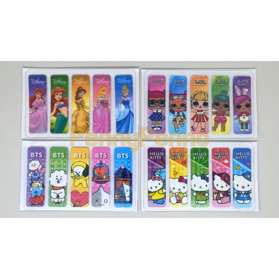 

(1 Set = 100 Lembar) Sticky Note Pembatas Buku Plastik Karakter LOL Ultraman HK