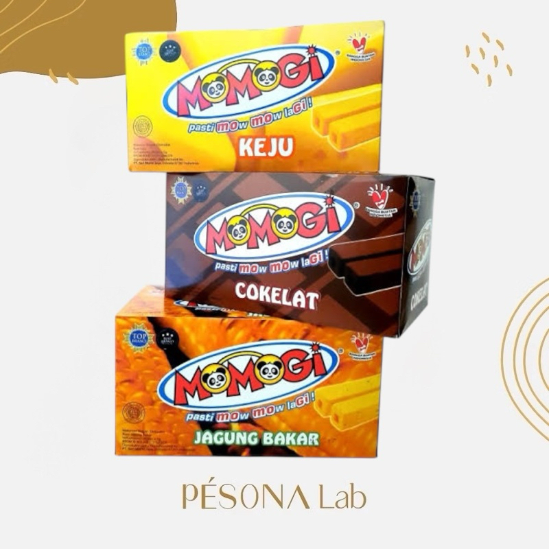 MOMOGI Stick Snack 1 Dus isi 20Pcs x 5Gr - Snack Momogi Rasa Coklat | Jagung Bakar | Keju