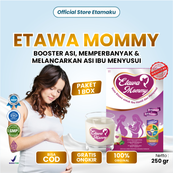 

Etawamommy Susu Ibu hamil untuk Janin sehat – kaya DHA & Asam folat paket 1 Box