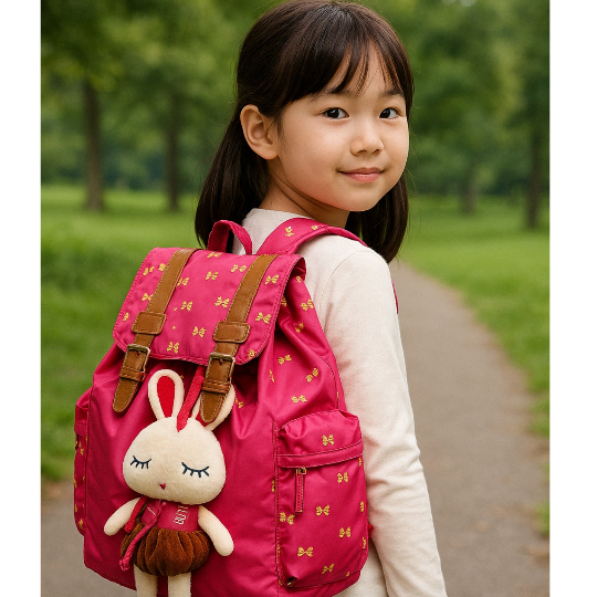 Tas Ransel Sekolah Boneka Korea Anak Perempuan SD Ransel Besar Serut Tas Lucu Korea