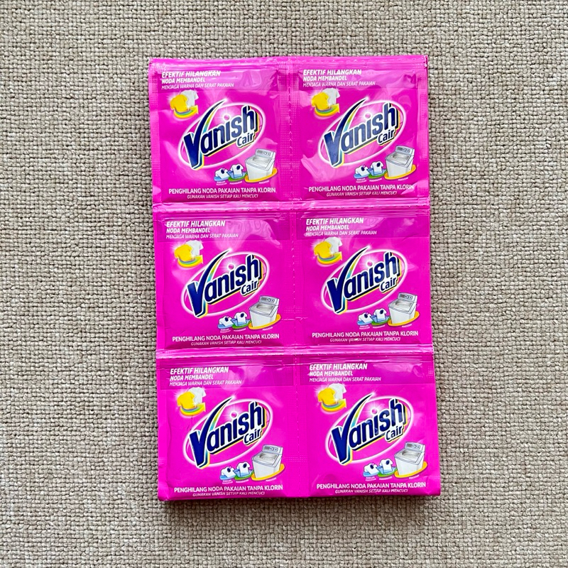 VANISH - Penghilang Noda Pakaian Pink 15ml Satuan Sachet Pembersih Noda Baju Membandel Cloth Stain R