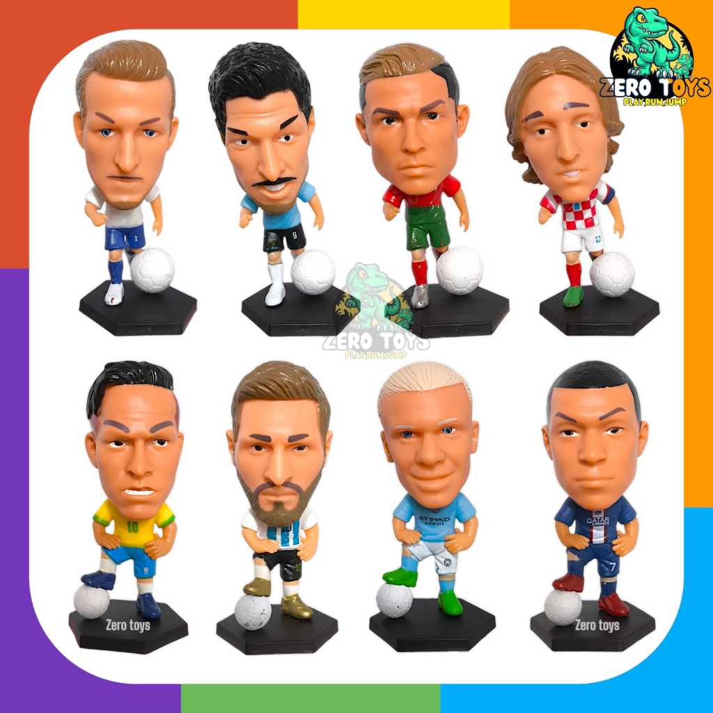 Figure Miniatur Pemain Bola  Ronaldo Mbappe David Beckham Lionel Messi Sergio Ramos MIni Figur Socce