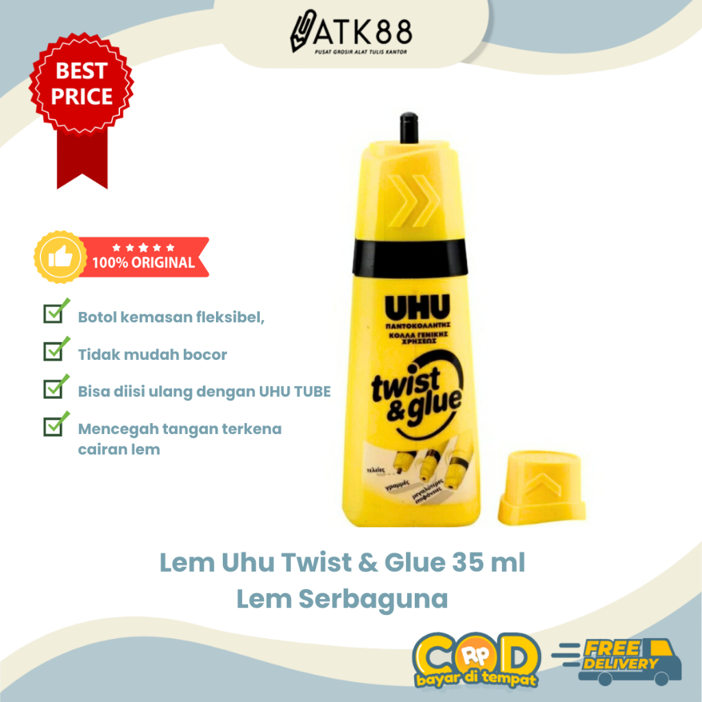 

[ATK88] Lem Uhu Twist & Glue 35ml All Purpose - Lem Uhu Serbaguna